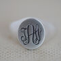 Personalised Sterling Silver Initials Signet Ring, thumbnail 4 of 5