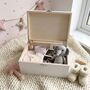 Personalised Born In 2026 Garland Engraved White New Baby Keepsake Box Three Sizes 22cm | 27cm | 30cm, thumbnail 2 of 9