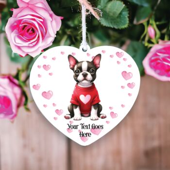Personalised Pet Boston Terrier Red Love Decoration, 2 of 2
