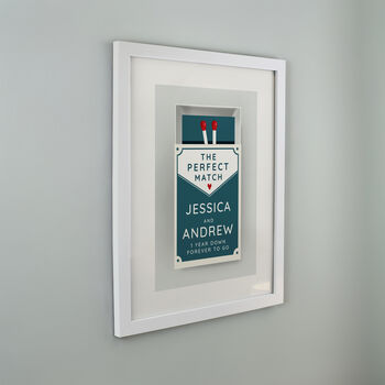 Personalised Perfect Match White Poster Frame, 2 of 3