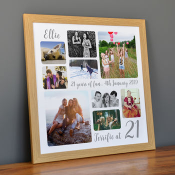 Personalised 21st Birthday Square Photo Collage, 6 of 12