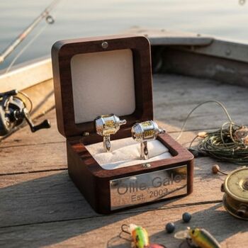 Personalised Fishing Reel Cufflinks, 7 of 10