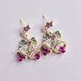 Sparkling Jingle Bells Christmas Drop Earrings, thumbnail 2 of 4