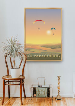 Go Paragliding Travel Poster Art Print, 5 of 8