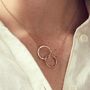 Personalised Textured Medium Double Hoop Names Necklace, thumbnail 2 of 9