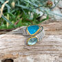 Aquamarine And Apatite Gemstone Textured Silver Ring, thumbnail 2 of 9