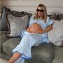 The Bonnie Ruffle Sleep Set Sky Gingham, thumbnail 1 of 6