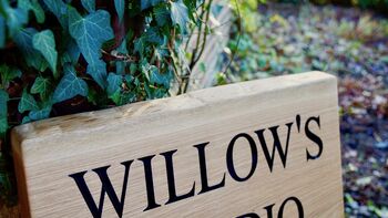 Personalised Natural Edge Oak House Wall Hanging Sign, 3 of 4