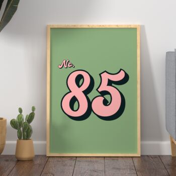 Custom House Number Print Colourful Wall Art, 2 of 4