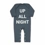 Baby Sleepsuit, Up All Night, Cotton Baby Grow, Gift, thumbnail 2 of 5