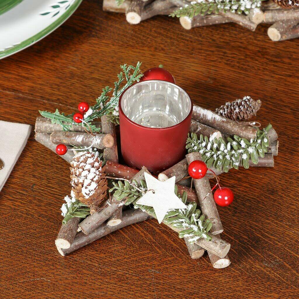 Set Of Two Christmas Table Decoration Candle Holders By Dibor ...