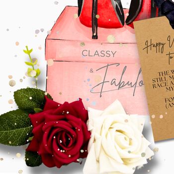 Personalised 70th Birthday Card For Her – Luxury Stiletto Heel Shoe Card, Handmade 3D Scented Card, 5 of 8