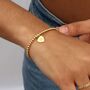 Gold Birthstone Heart Charm Ball Bracelet, thumbnail 1 of 3