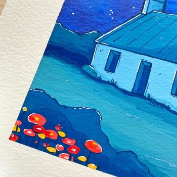 Midnight Cottage Watercolour Print, 5 of 6