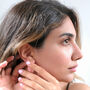 Sparkling Leaf Branch Gold Plated Stud Earrings, thumbnail 2 of 5