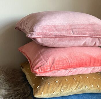 Sumptuous Velvet Cushion Cover Brickred Pink, 3 of 4