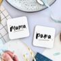 Matching New Parent Coaster Set Baby Shower Gift, thumbnail 1 of 2