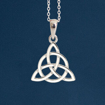 Sterling Silver Celtic Triquetra Necklace, 2 of 12