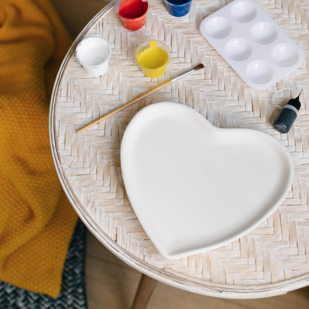 Paint Your Own Ceramic Heart Plate Kit By Star Glazers