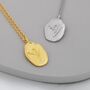Snowdrop Flower Oval Necklace In Sterling Silver, thumbnail 5 of 11