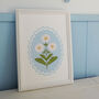 Personalised Children's Birth Flower Wavy Art Print, thumbnail 3 of 7