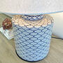 Blue And Stone Ikat Design Crackled Ceramic Lamp, thumbnail 3 of 4