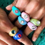 Colourful Resin Ring With Rhinestone, thumbnail 1 of 5
