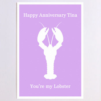 Personalised Lobster Anniversary Card, 7 of 9
