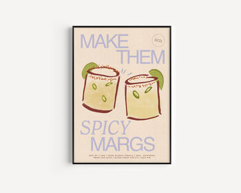 Spicy Margarita Cocktail Unframed Art Print, 2 of 6