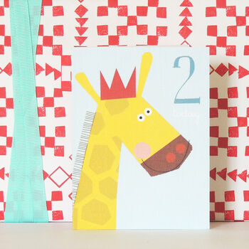 Mini Giraffe 2nd Birthday Card, 4 of 4