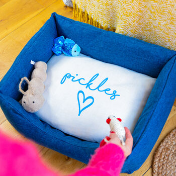 Personalised Name And Heart Cat Pet Bed, 2 of 4