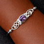 Sterling Silver Celtic Amethyst Hinged Bangle Bracelet, thumbnail 1 of 9