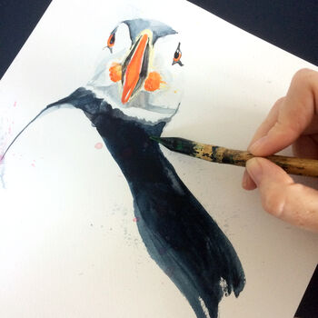 Inky Puffin Illustration Print, 5 of 12
