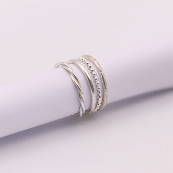 Silver Stacking Rings, 3 of 11
