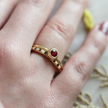 Gold Ruby Wedding Ring Or Stacking Ring, 4 of 5