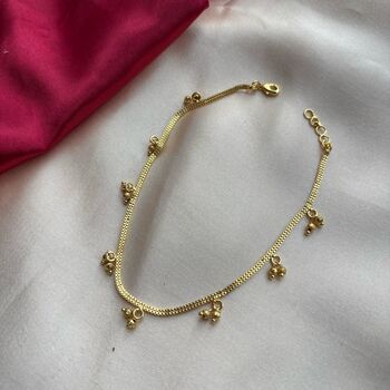 Golden Brass Rounds Beads Indian Payal Anklet, 3 of 6