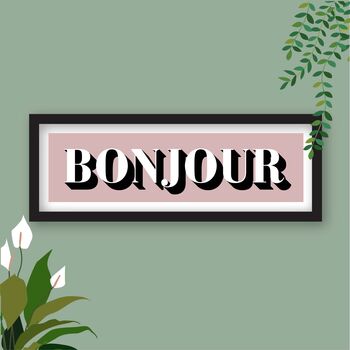 Bonjour Framed Typography Print, 7 of 10