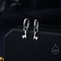 Sterling Silver Cute Llama Dangle Huggie Hoops, thumbnail 1 of 11