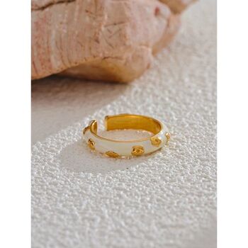 Monaco D’or Gold Foil Ombré Enamel Band Charm Ring, 4 of 4