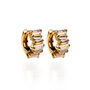 Crystal Baguette Gold Plated Huggie Earrings, thumbnail 2 of 5