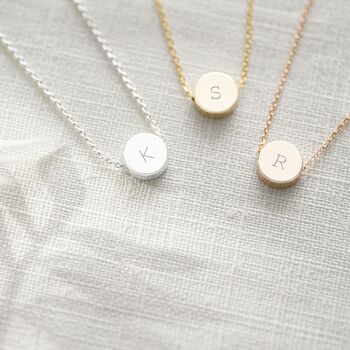Mini Disc Initial Personalised Necklace, 2 of 12