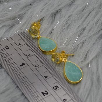 Amazonite Green Amethyst Earrings, 6 of 6
