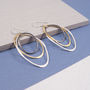 Tricolour Earrings Silver With Black Rhodium/Gold Plate, thumbnail 1 of 5