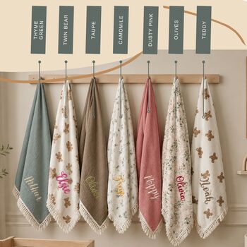 Personalised Baby Blanket 120x100cm 100% Cotton Muslin Newborn, 2 of 12