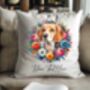 Personalised Beagle Summer Floral Dog Wreath Cushion And Mug Gift Bundle, thumbnail 4 of 4