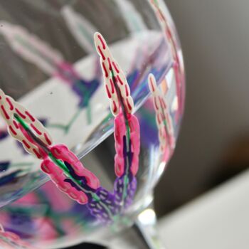 Pink Muscari Hand Painted Gin Glass, 2 of 9