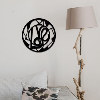 Geometric Love Circle Wood Art Contemporary Wall Decor, 4 of 10