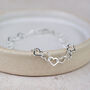 Sterling Silver Small Heart Chain Bracelet, thumbnail 3 of 4