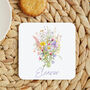 Personalised Wild Flowers Bouquet Coaster, thumbnail 2 of 2