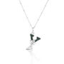 Solid Silver Y Initial Necklace With Green Marble, thumbnail 1 of 6